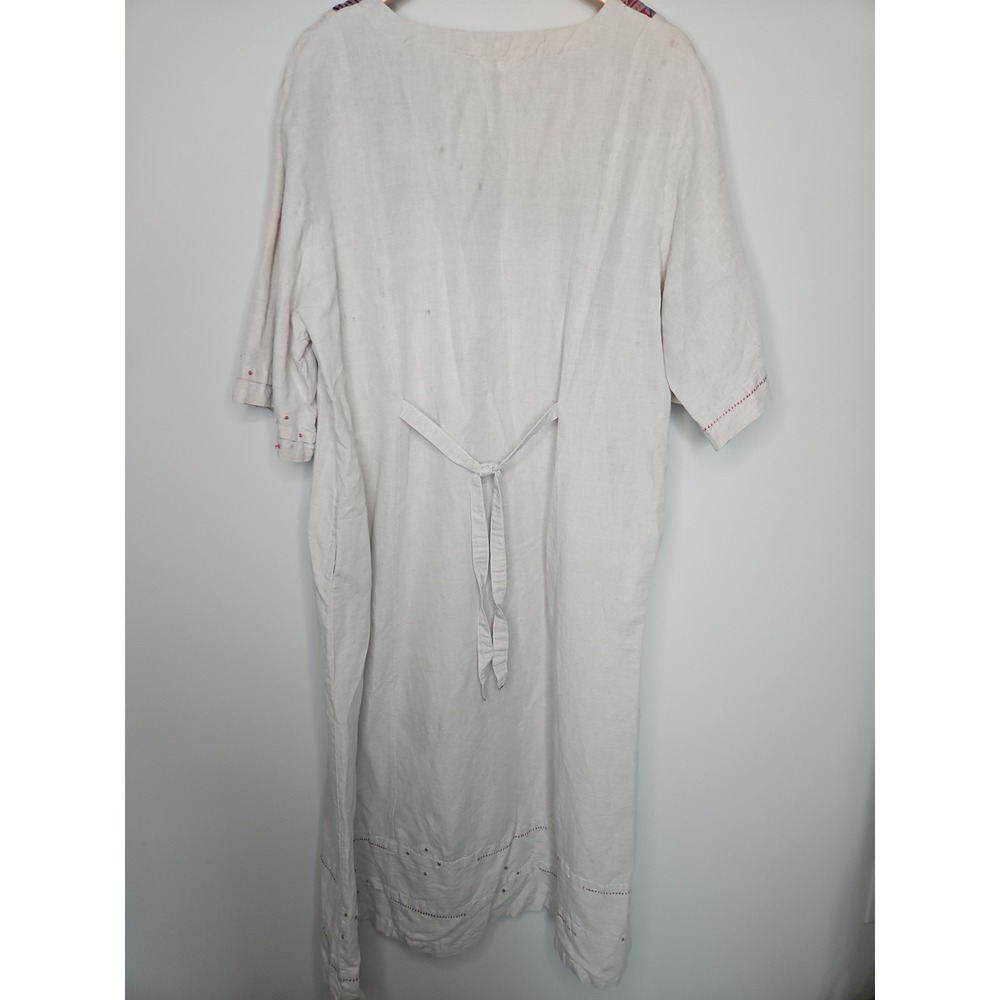 Marketplace India Dress 2W Maxi Tan Patchwork Embroidered Boho Prairie Tassels - Picture 9 of 16